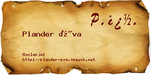 Plander Éva névjegykártya